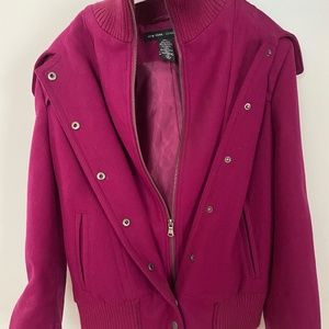 New York & Company Pink Bomber Jacket